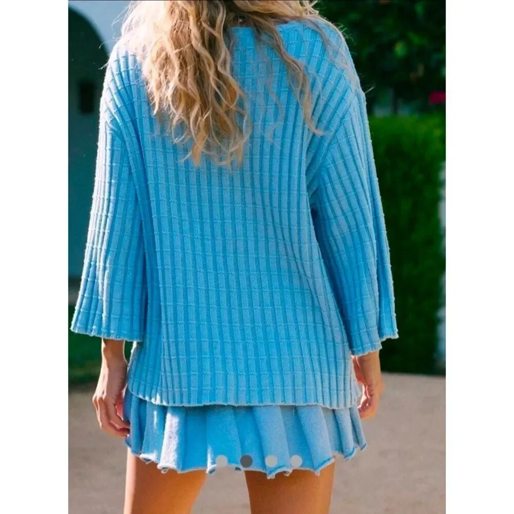 Free People Kenzie 2 Piece Sweater Set in Angel Falls